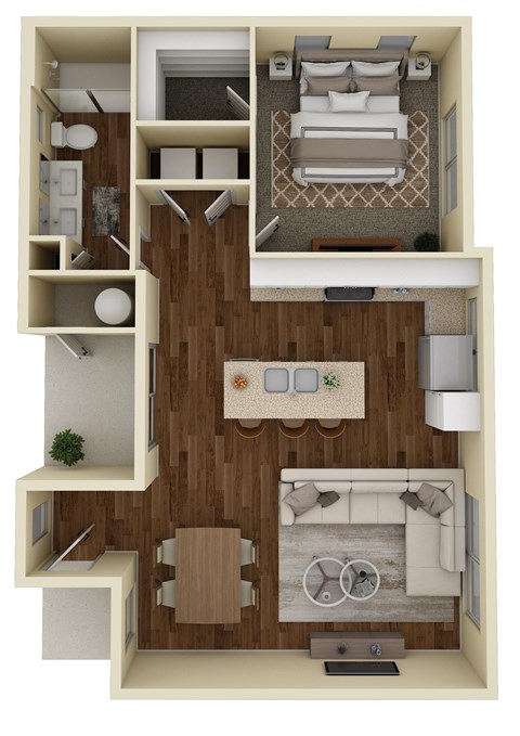 LeVante at Valley Vista Apartments L1 3D Floor Plan